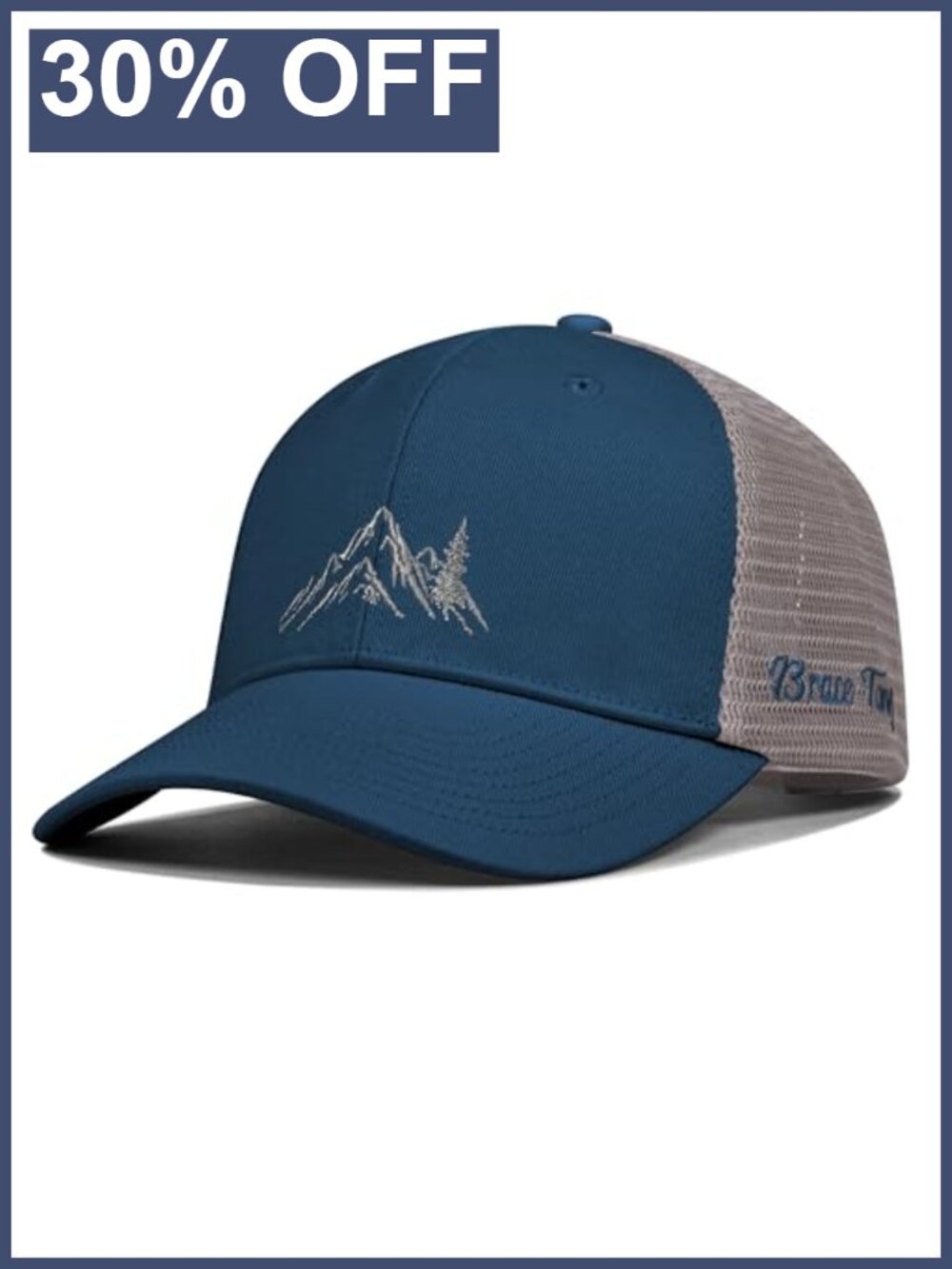 Mountain Tree Embroidered Trucker Hat Men Women Adjustable Baseball Cap Hiking